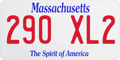 MA license plate 290XL2