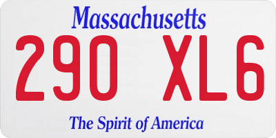 MA license plate 290XL6