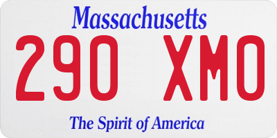 MA license plate 290XM0