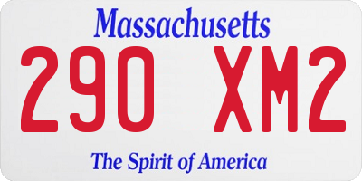 MA license plate 290XM2