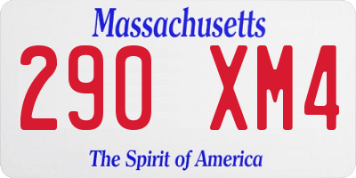 MA license plate 290XM4