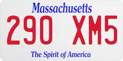 MA license plate 290XM5