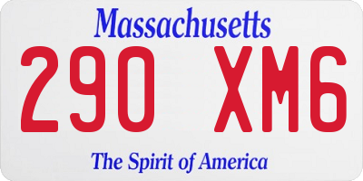 MA license plate 290XM6