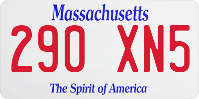 MA license plate 290XN5