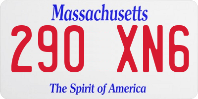 MA license plate 290XN6