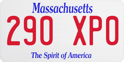 MA license plate 290XP0
