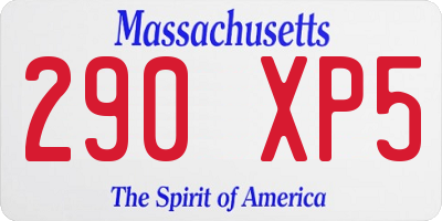 MA license plate 290XP5
