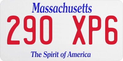 MA license plate 290XP6