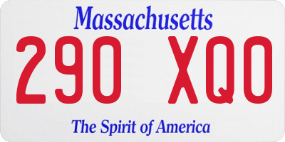 MA license plate 290XQ0