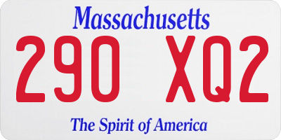 MA license plate 290XQ2