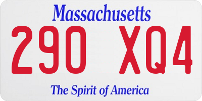 MA license plate 290XQ4