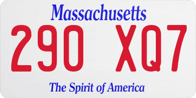 MA license plate 290XQ7