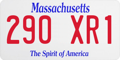 MA license plate 290XR1