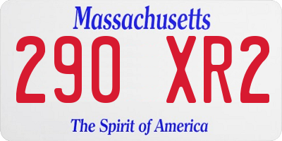 MA license plate 290XR2
