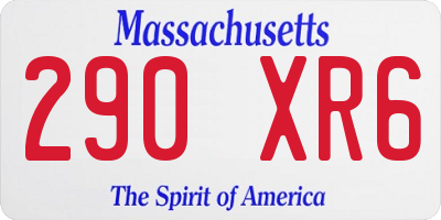 MA license plate 290XR6