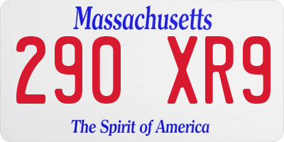 MA license plate 290XR9