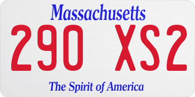 MA license plate 290XS2
