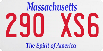 MA license plate 290XS6