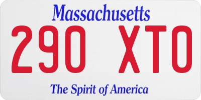MA license plate 290XT0