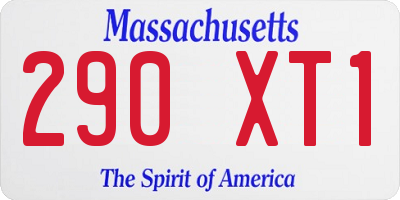 MA license plate 290XT1