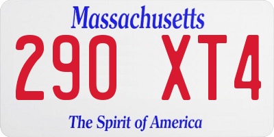 MA license plate 290XT4