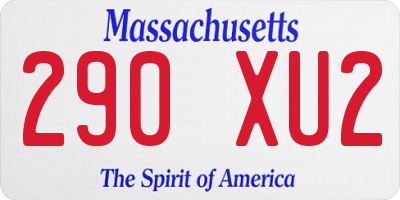 MA license plate 290XU2