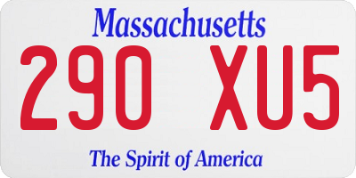 MA license plate 290XU5