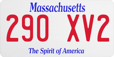 MA license plate 290XV2