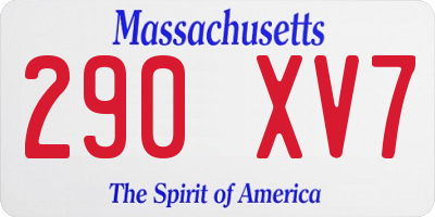 MA license plate 290XV7