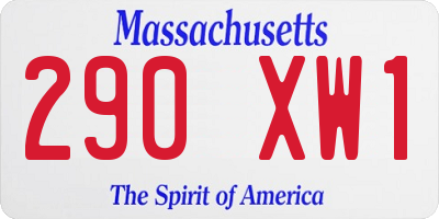 MA license plate 290XW1