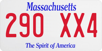 MA license plate 290XX4