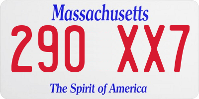 MA license plate 290XX7