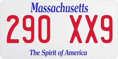 MA license plate 290XX9