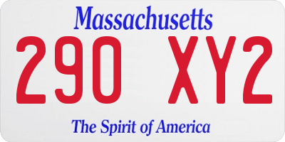 MA license plate 290XY2