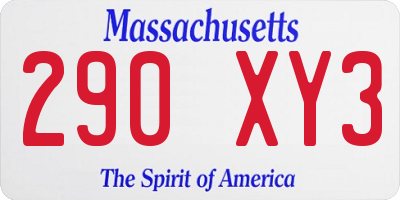 MA license plate 290XY3