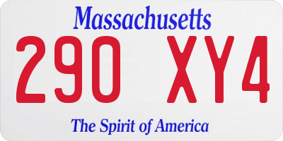 MA license plate 290XY4