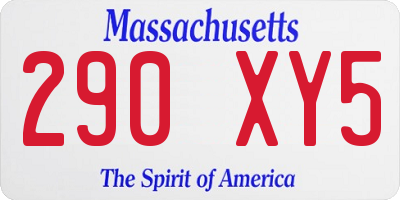 MA license plate 290XY5