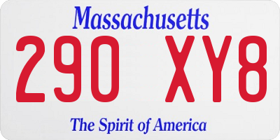 MA license plate 290XY8