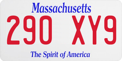 MA license plate 290XY9