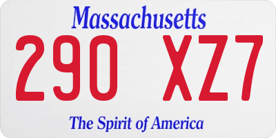MA license plate 290XZ7