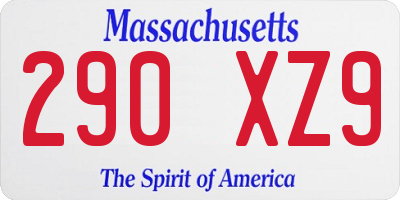MA license plate 290XZ9