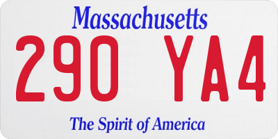 MA license plate 290YA4
