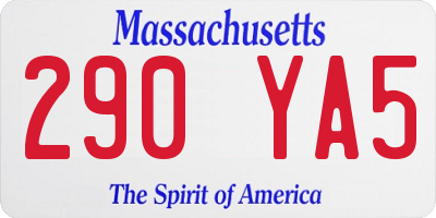 MA license plate 290YA5