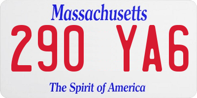 MA license plate 290YA6