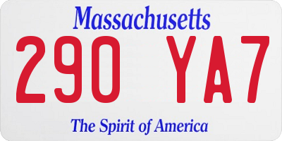 MA license plate 290YA7