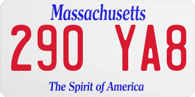 MA license plate 290YA8