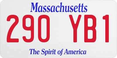 MA license plate 290YB1