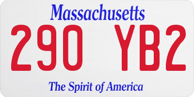 MA license plate 290YB2