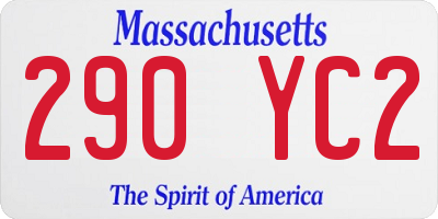MA license plate 290YC2