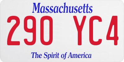MA license plate 290YC4